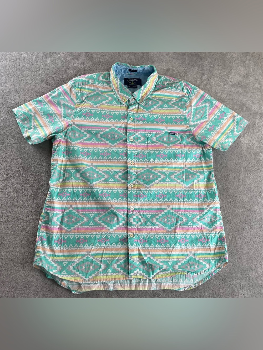 Chubbies Shirt Men’s Large Southwest Aztec Colorful Wild Performance Stretch